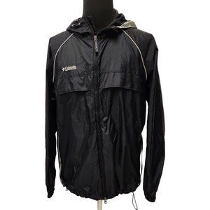 Columbia Sportswear Mens Black Hooded Long Sleeve Windbreaker Jacket Size XL